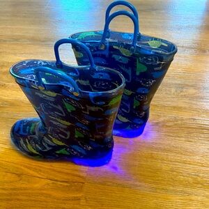 Blue Dinosaur Rain Boots
